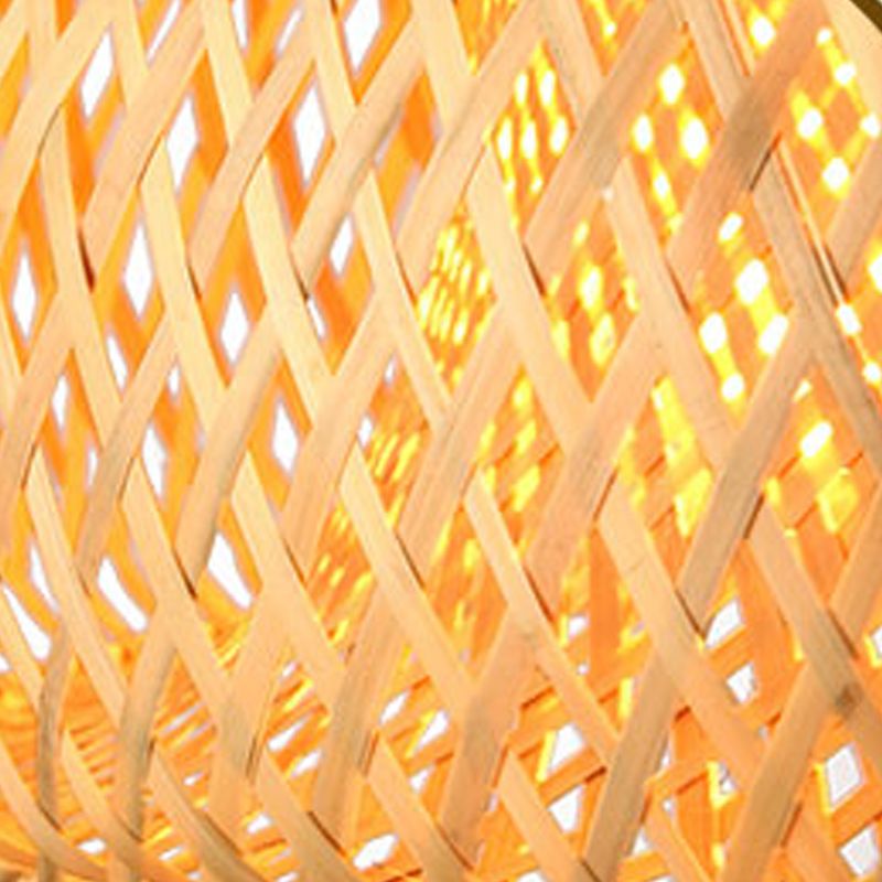 Cross-Woven Bamboo hanger lamp Aziatische stijl 1 lamp koepelophanging licht
