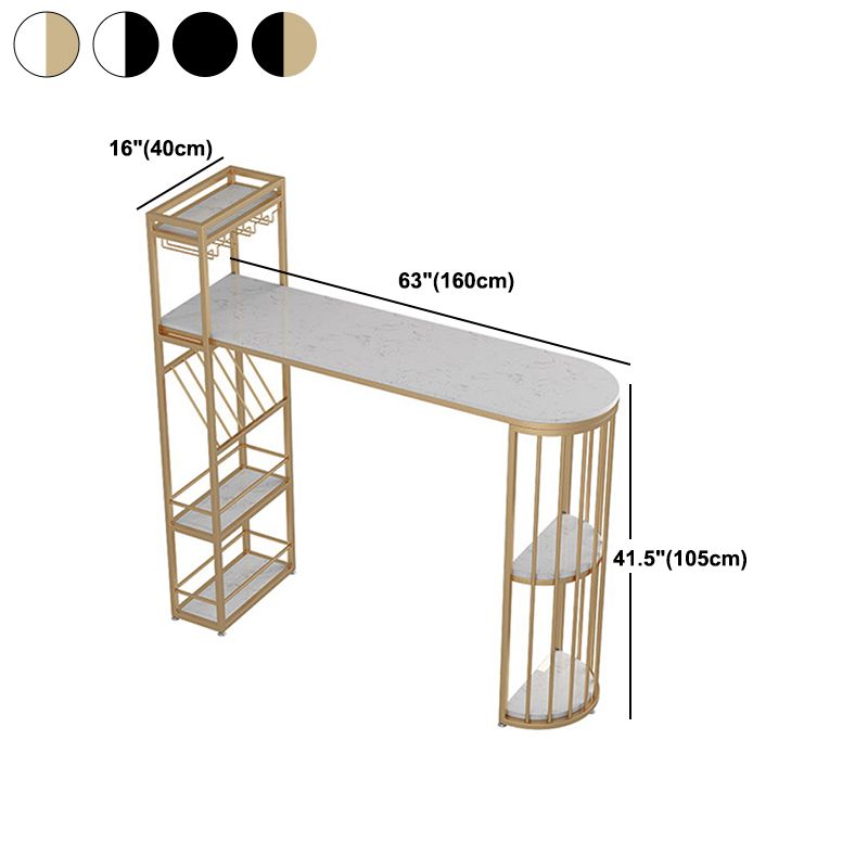 Bar Height Pub Table Specialty Glam Double Pedestal Bar Table for Bar