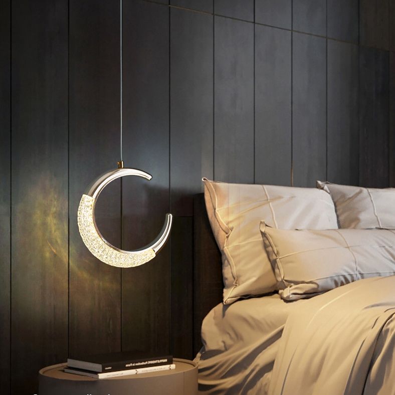 Luce a soffitto sospeso geometrico moderno moderno lampada a sospensione per camera da letto a LED in oro