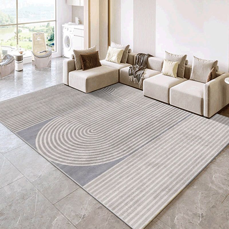 Minimalist Rectangle Printed Rug Polyester Indoor Rug Stain Resistant Carpet for Home Decoration
