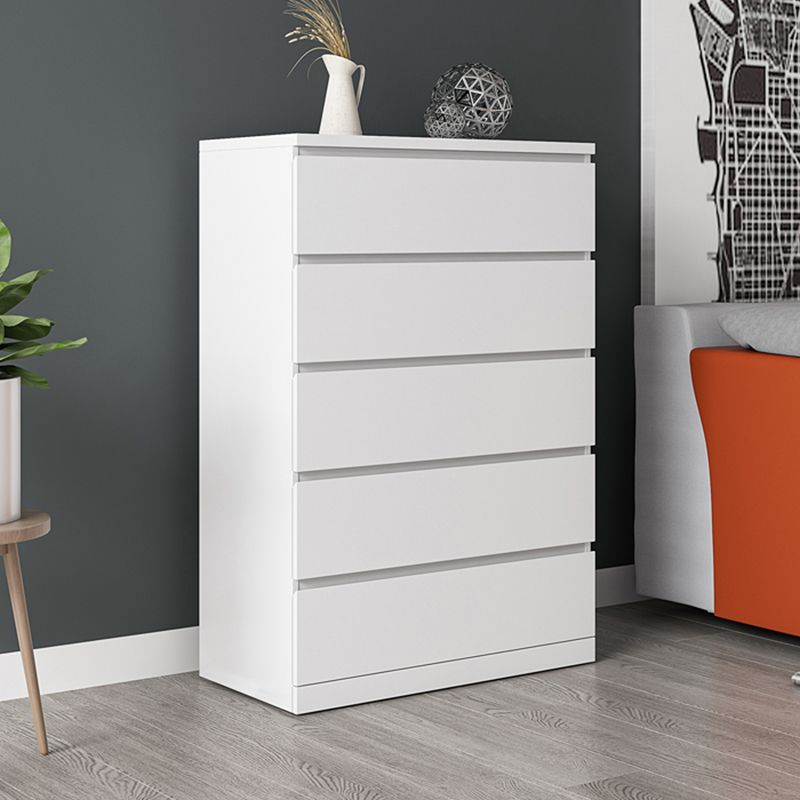 Contemporary Wood Accent Chest with 4/5 Drawers Rectangle Standard Chest
