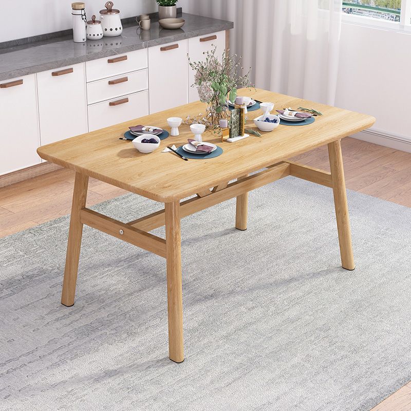 Rectángulo Conjunto de comedor contemporáneo MDF Conjunto de muebles de comedor de altura estándar con base de caballete