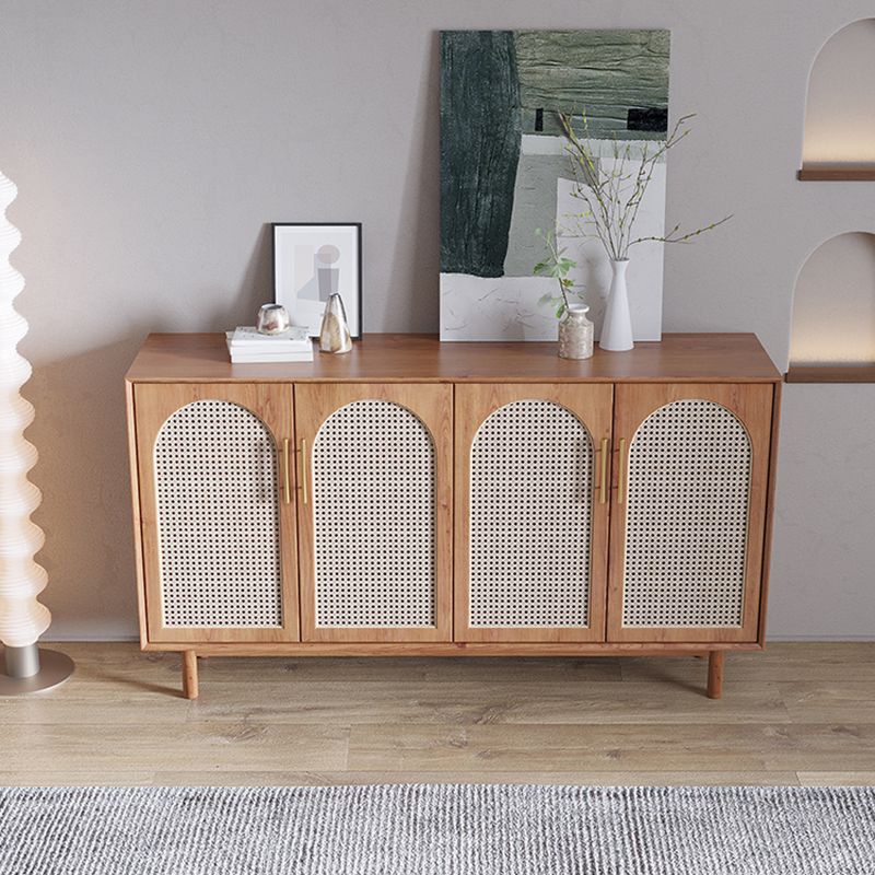 Contemporary Brown Sideboard Solid Wood Server Table for Dining Room