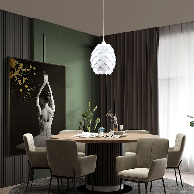 Lámpara de suspensión de techo de piña estilo acrílico blanco acrívico accesorio de luz colgante