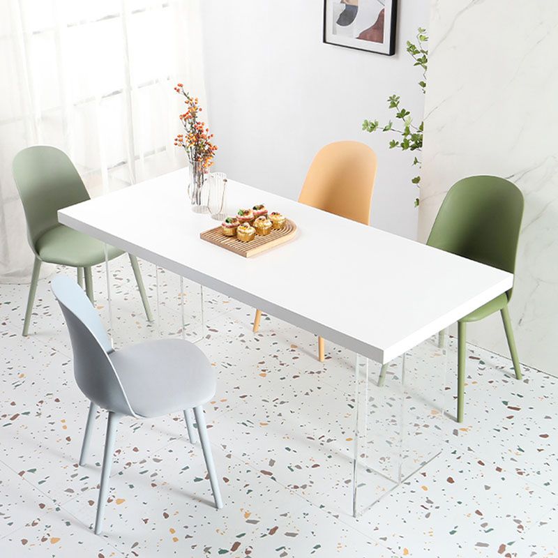 Silla lateral escandinava de plástico sin brazos, silla con respaldo sólido para el hogar