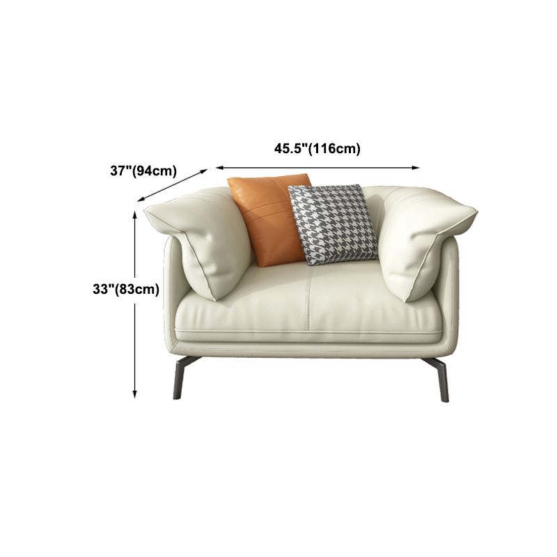 Pillow Top Arm Sofa & Chaise 32.68" H Genuine Leather Cushions Sofa