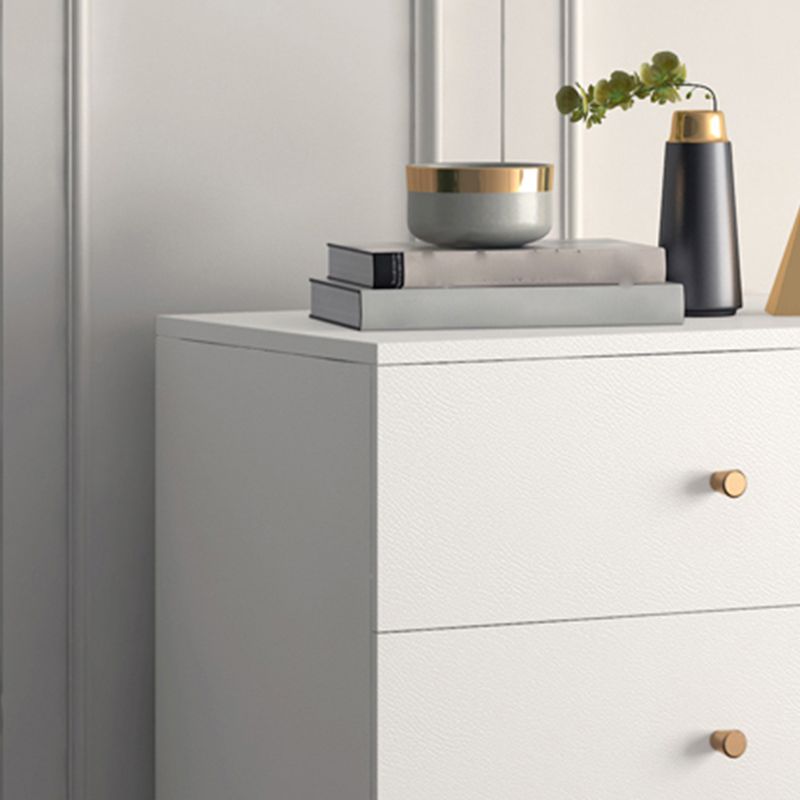Modern Accent Chest Rectangle Accent Cabinet with Drawers in White