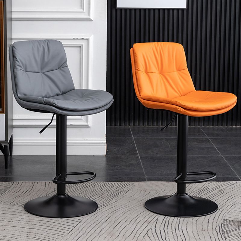 Contemporary Leather Swivel Barstool Indoor Bar Stool with Low Back