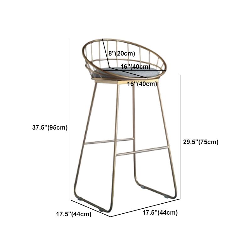 Coffee Shop Modern Barstool Circular Seat Bar Stool with Gold Base