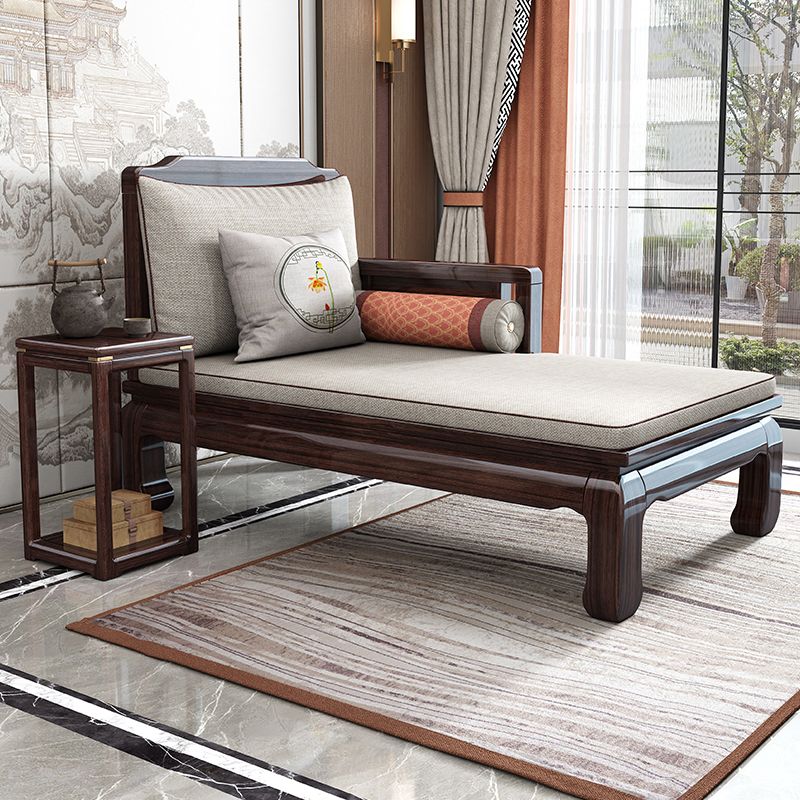Traditional Brown with Arms Chaise Wood for Bedroom Living Room