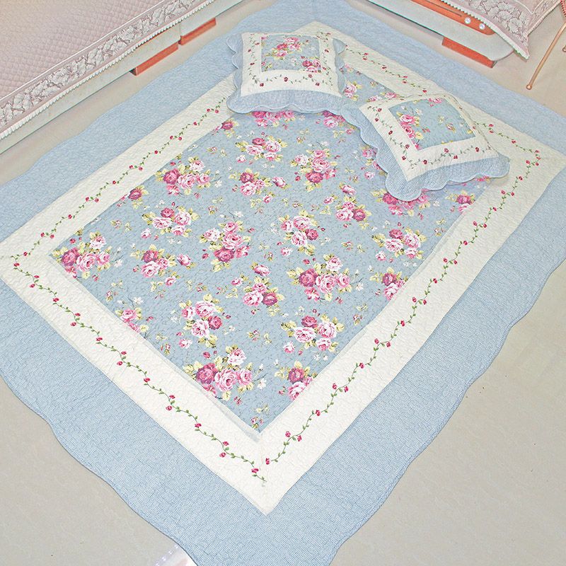 Simple Bedroom Rug Multi Color Plaid Printed Area Carpet Cotton Non-Slip Backing Stain-Resistant Indoor Rug