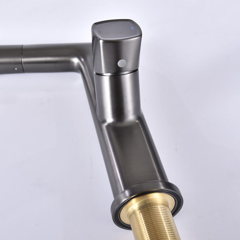 Modern Single Handle Sink Faucet Brass Square Bathroom Faucet
