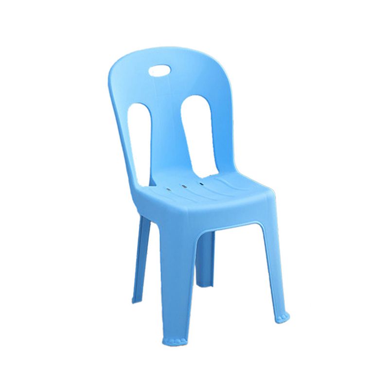 Modern design Plastic armloze eetstoelen stoelen Slat achter zijstoelen voor thuisgebruik