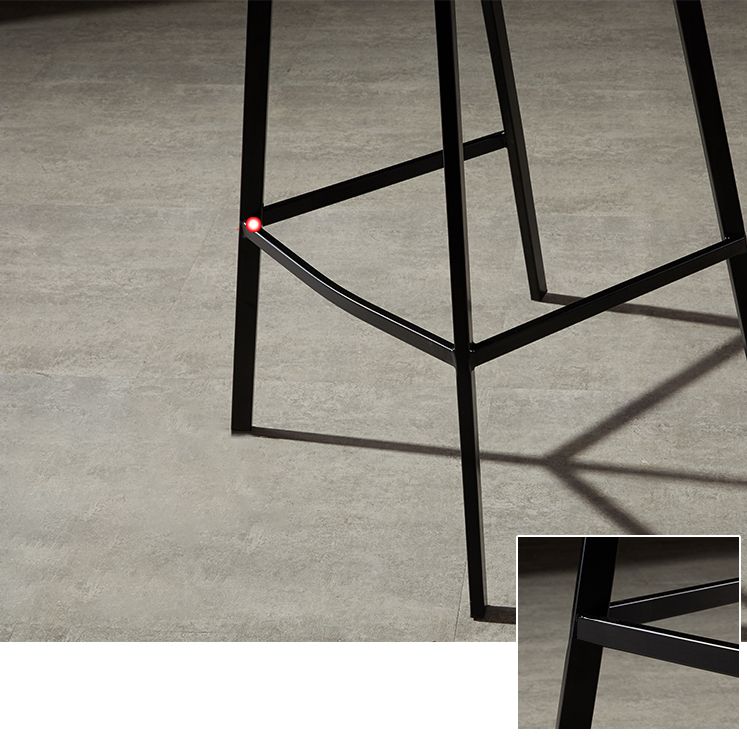 Industrial Metal Barstool Leather Low Back Stool with Cushion