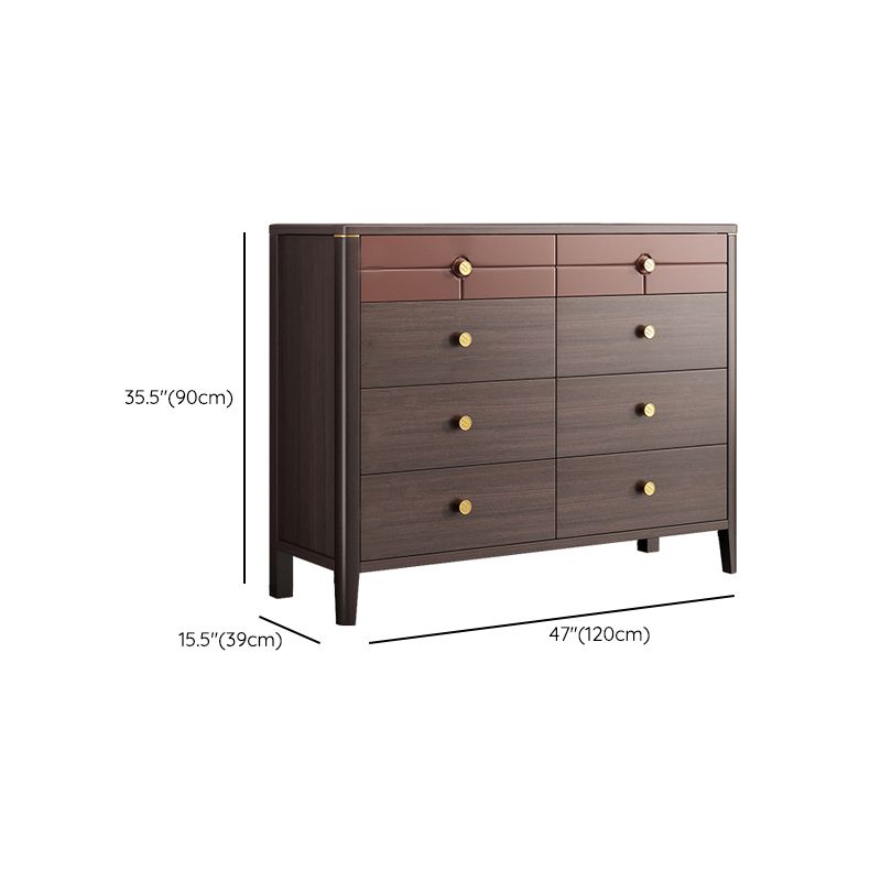 Contemporary Double Dresser Pine Horizontal Storage Chest Dresser for Bedroom
