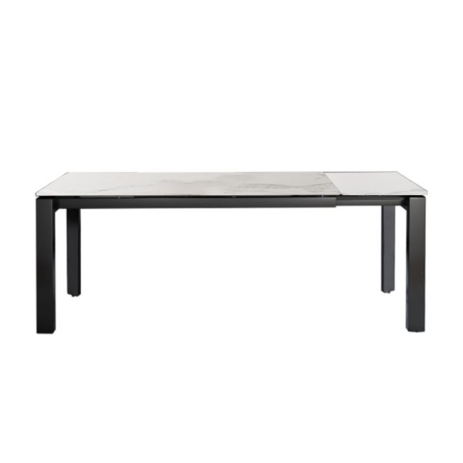 Modern Style 1/3/4/5 Pieces Dining Table Rectangle Stone Extendable Furniture in White