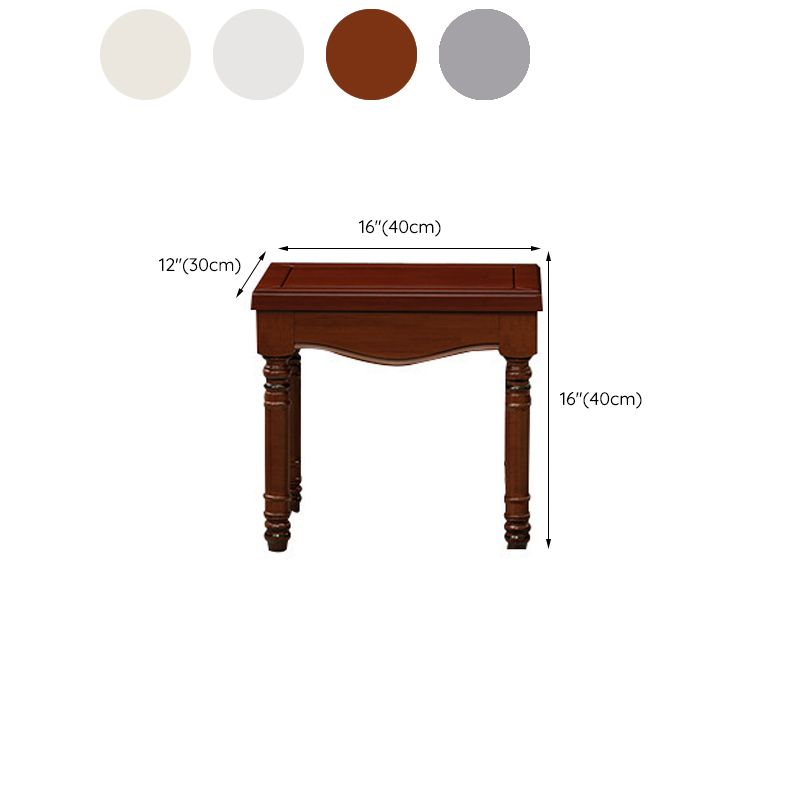 Victorian Solid Wood Vanity Makeup Dressing Table Stool Set with Mirror