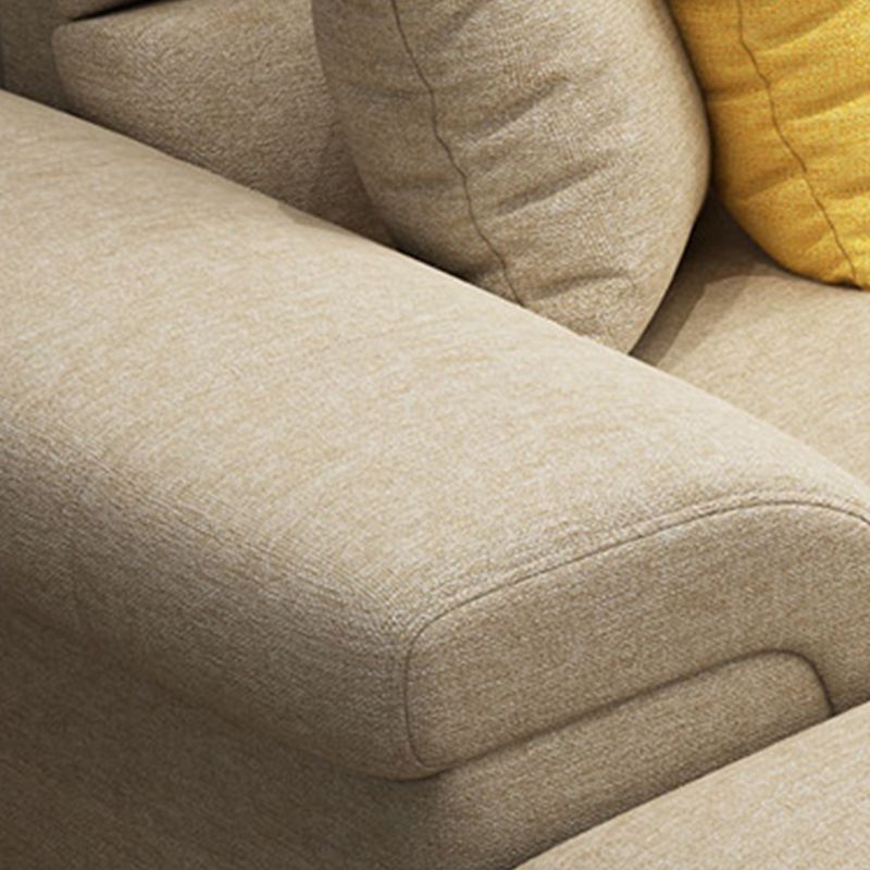 Nordic Cushions Stationary Fabric Living Room Recessed Arm Sofa