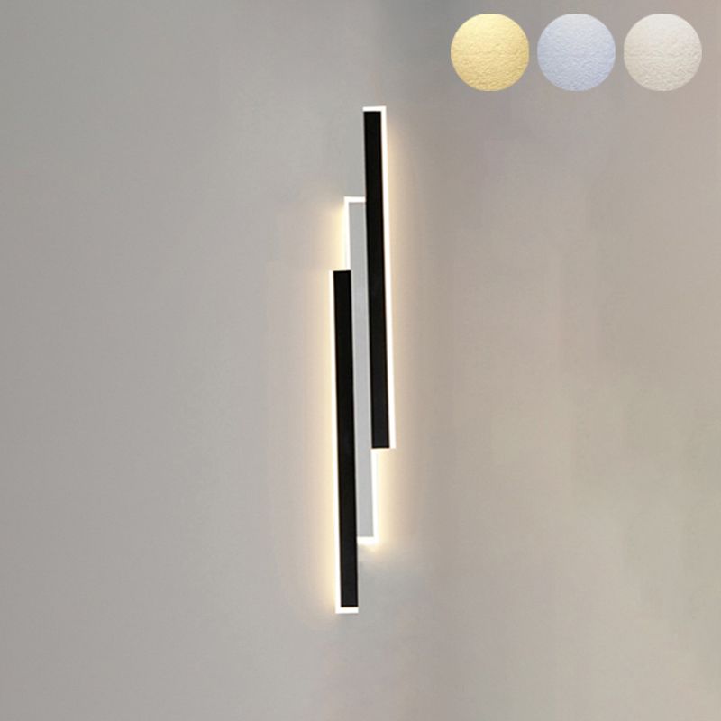 3 leichte lineare Wandleuchten moderne Wandleuchte Metallwandleuchten in Schwarz und Weiß