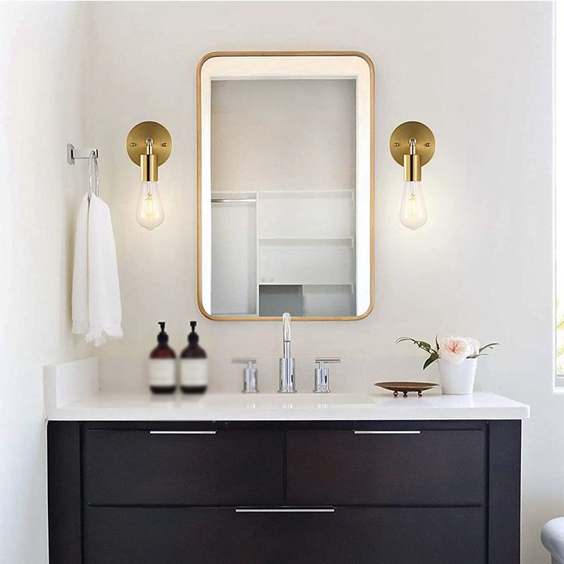 Gold Modern Metal Wall Sconce Cylinder Shape Wall Lamp for Living Room