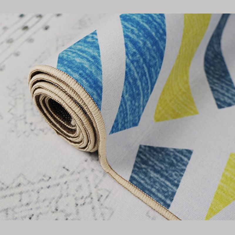 Trendy Feather Pattern Area Rug Modern Simple Carpet Polyester Friendly Washable Rug for Living Room