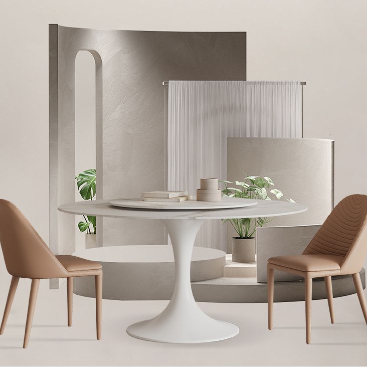 Mesa de comedor de tulipán redonda moderna de acabado mate para el hogar para el hogar