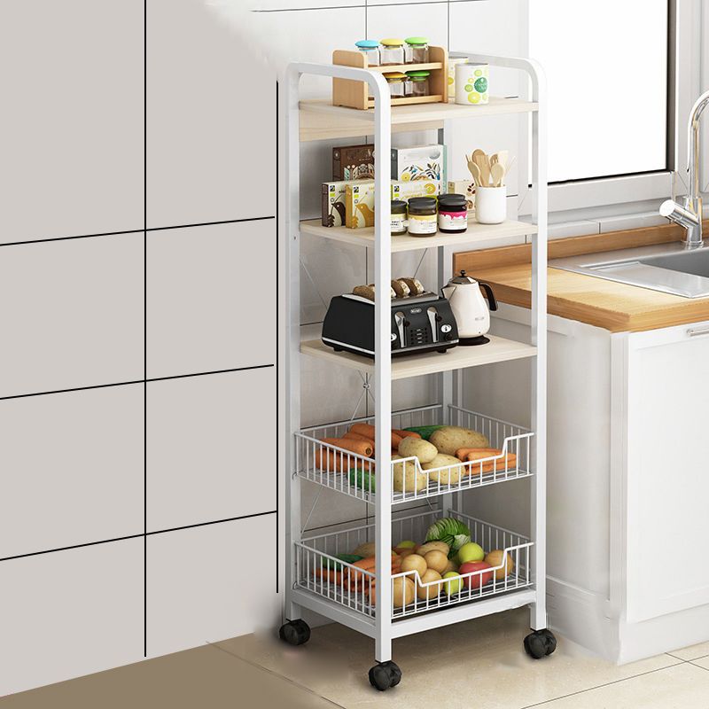 14.1" Wide Modern Bookcase Wood and Metal Multi Tiers Standard Shelf Bookcase for Office