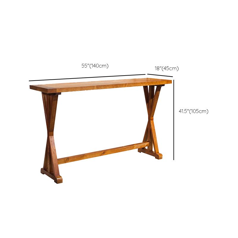 Modern Style Bistro Bar Table Rectangle Solid Wood Bar Table