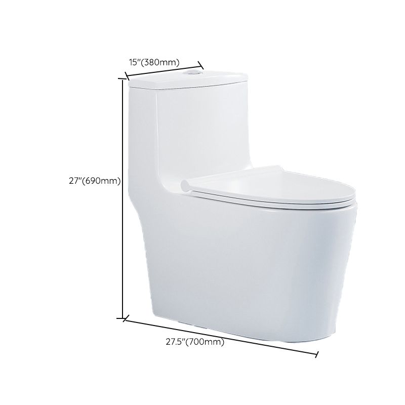 Contemporary 1 Piece Flush Toilet Floor Mounted White Urine Toilet for Washroom