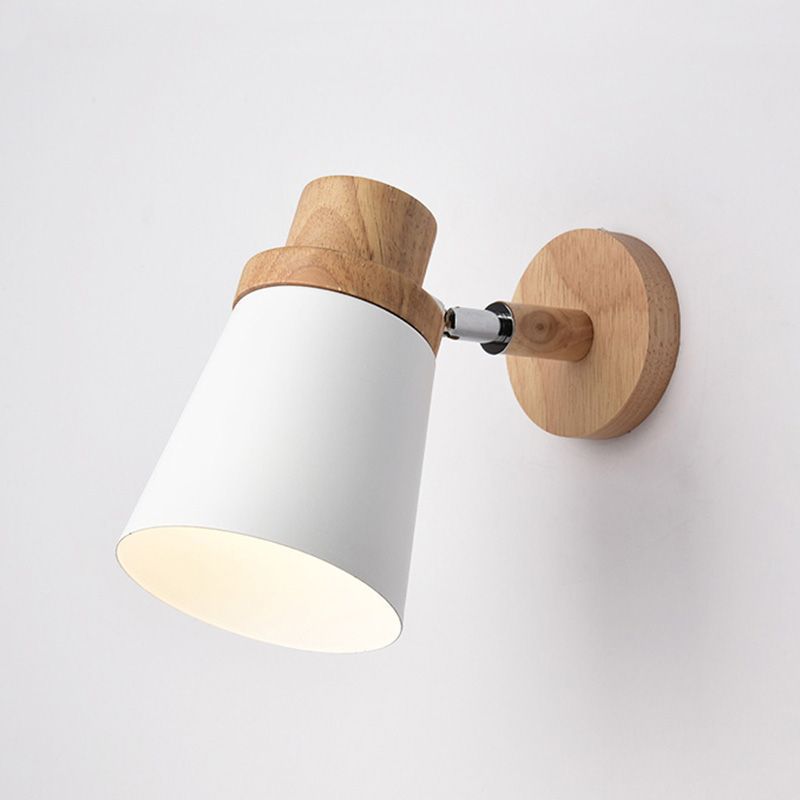 Nordic Macarons Style Dome Sconce Wall Light 1 Light Wall Sconce with Wood
