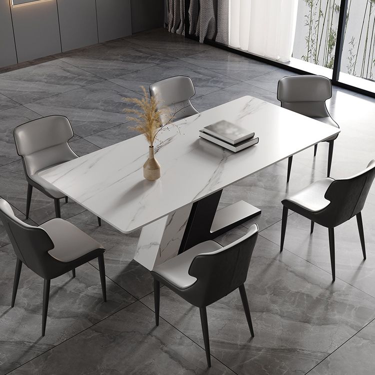 Modern Sintered Stone Top Dining Set Rectangle 1/4/5/7 Pieces Dining Table with Chairs