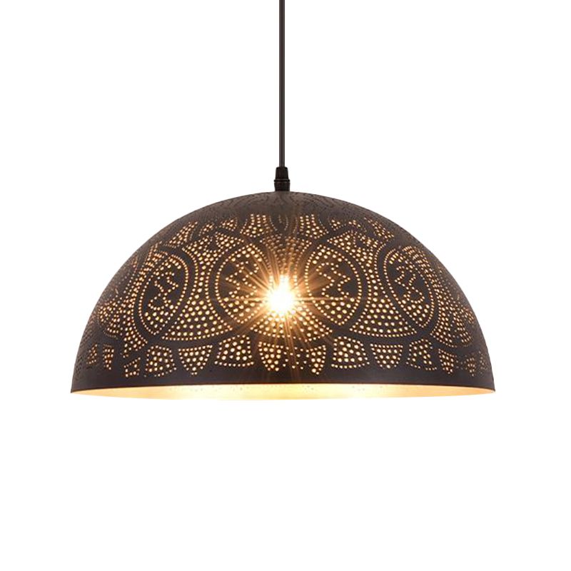 1 hoofd halfrond hanglampverlichting art deco metalen plafond suspensielamp in brons