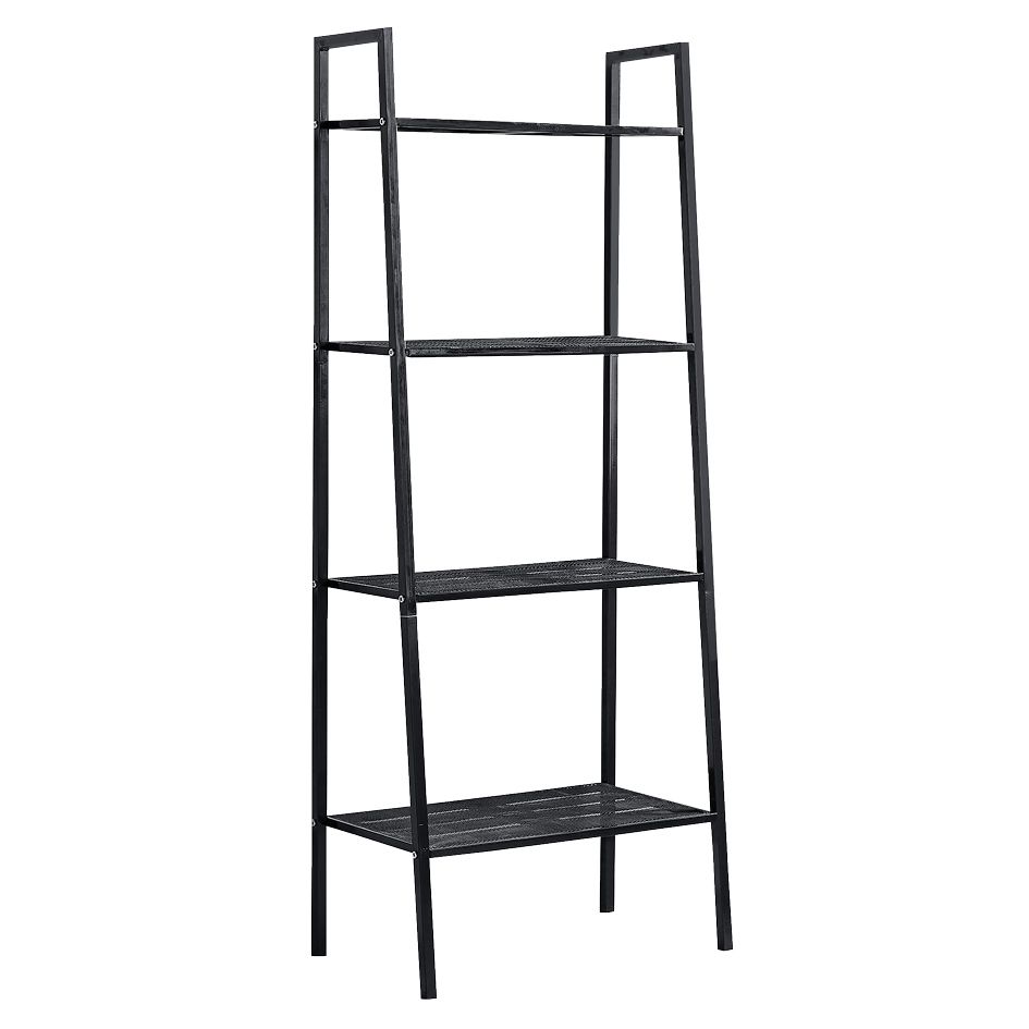 Modern Style Bookshelf Ladder Open Back Metal Bookcase for Home