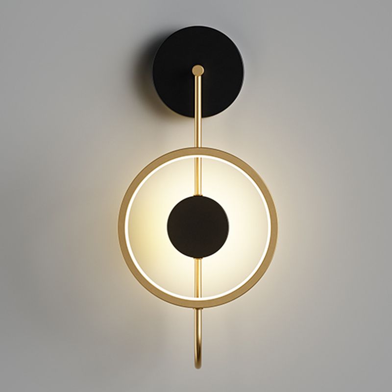 Round Shape Metal Wall Sconce Modern Style 1 Light Wall Mount Lighting