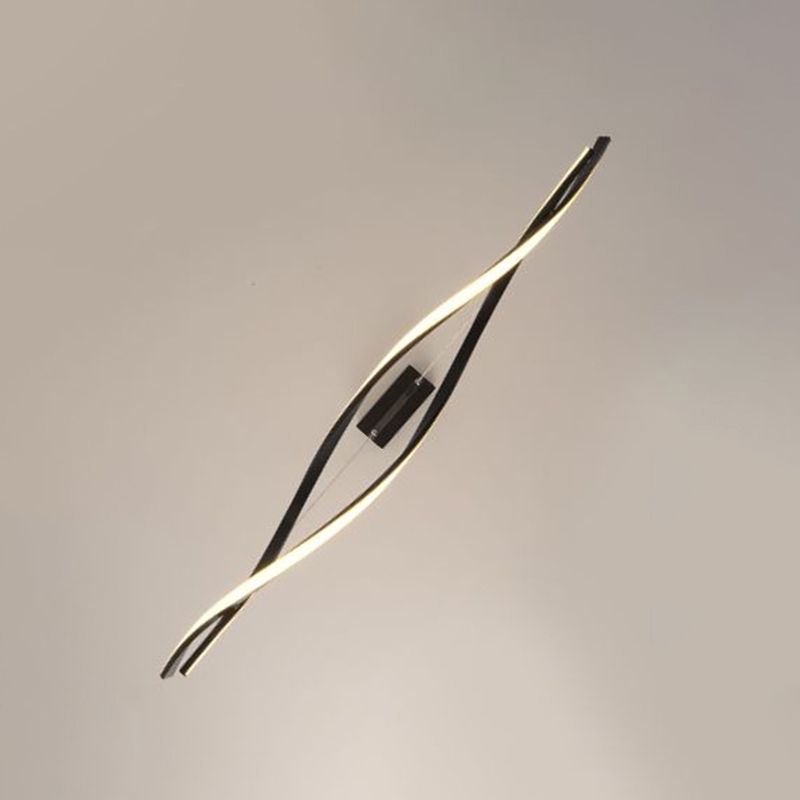 Black Twist LED Hanging Light Decorative Aluminum Chandelier Pendant Light for Restaurant