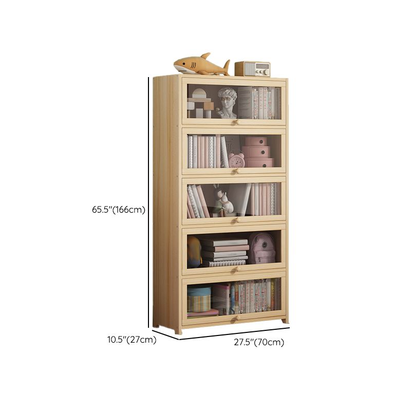Contemporary Bookshelf Standard Wooden Closed Back Bookcase with Shelves
