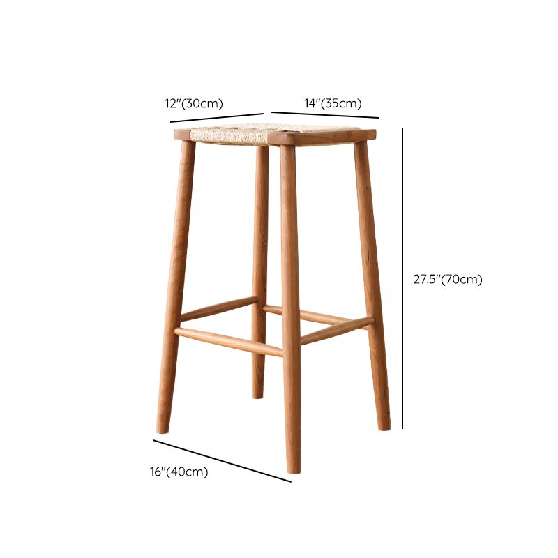 Contemporary Backless Bar Stools with Cherry Solid Wood Base