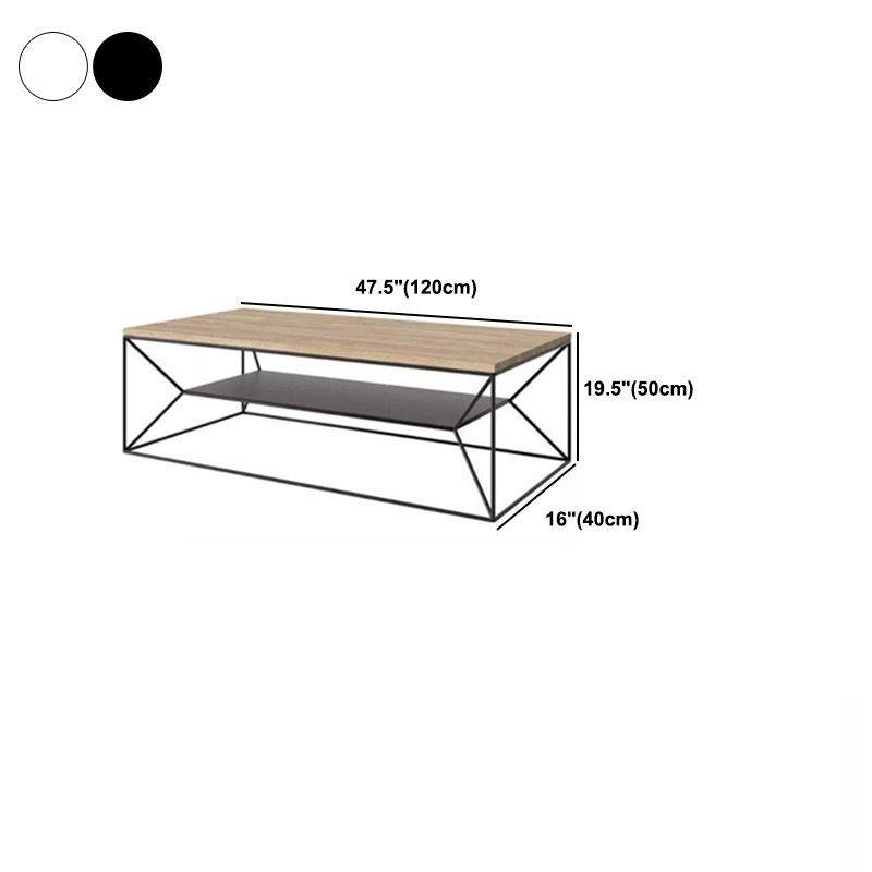 15.75"W TV Stand Industrial Style Open Storage TV Console with 2-shelf