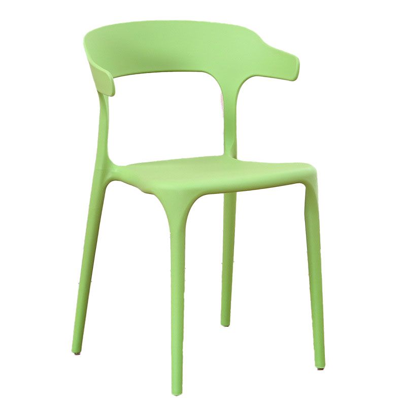 Silla apilable de estilo moderno, sillas con respaldo abierto sin brazos y patas de plástico para cocina