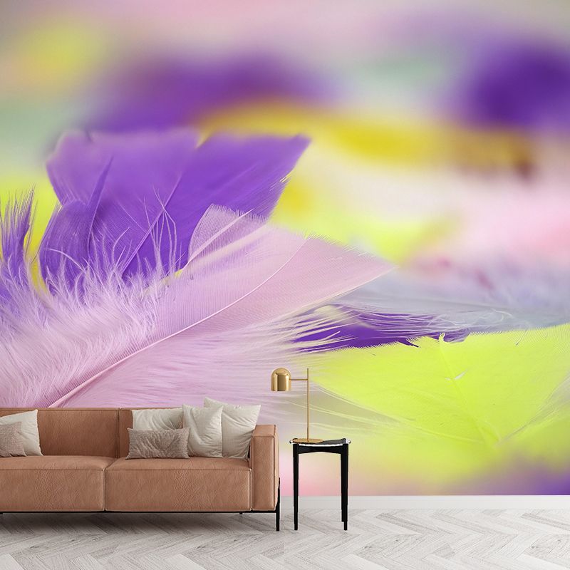 Mildew Resistant Bird Feather Mural Wallpaper Decorative Wall Art for Backsplash