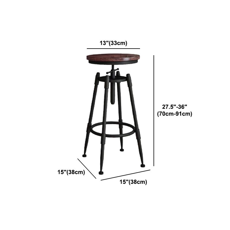 Rotating Barstool Industrial Style 4 Legs Bar Stool for Dining Room
