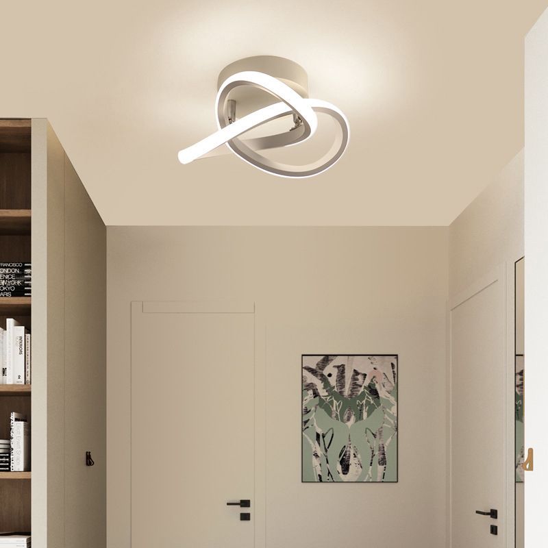 Twisted Aisle Ceiling Mounted Light Metal LED Nordic Semi Flush Mount Light