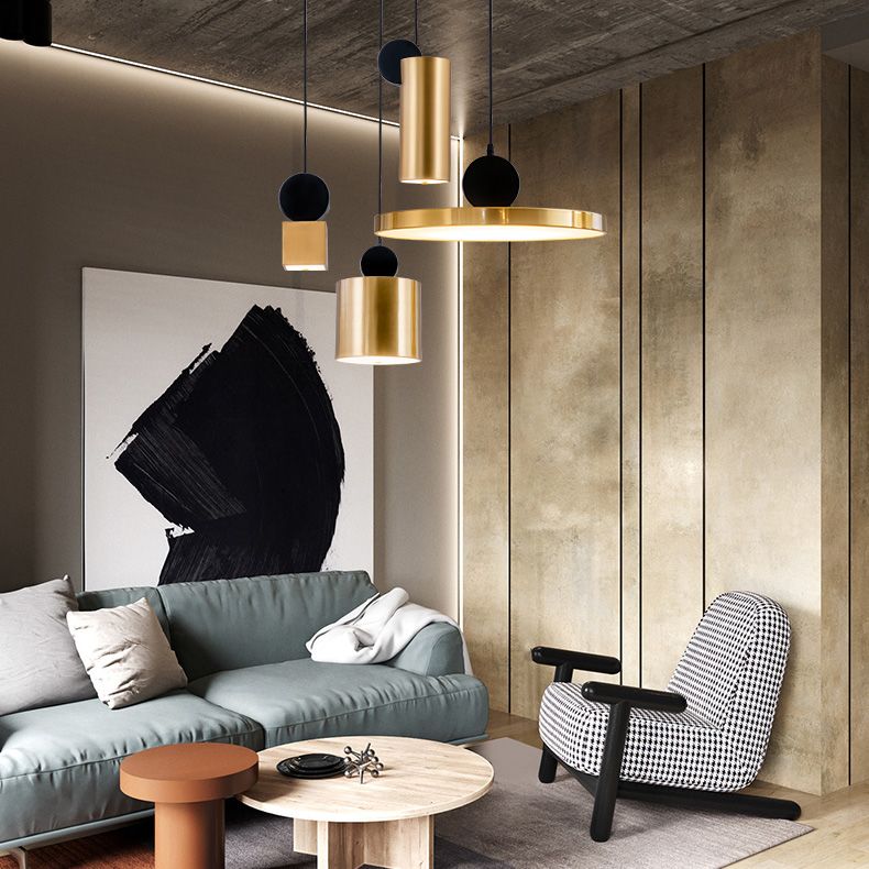 Bronze geometrische hängende Deckenleuchte moderne LED -Metallhängeleuchte mit LED -Metall