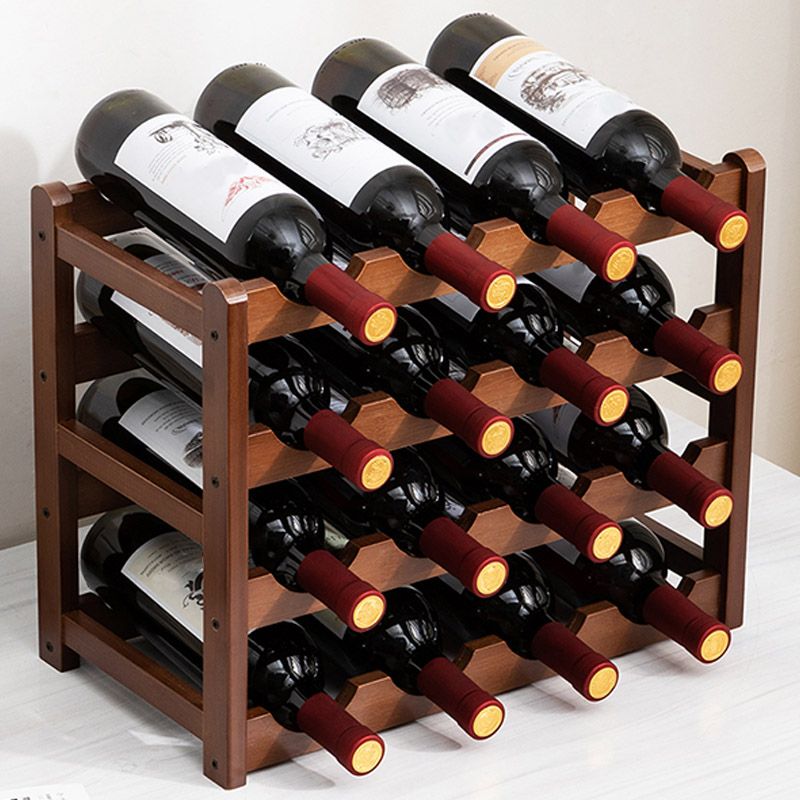 Countertop Modern Wine Rack Wood Wine Bottle Rack for Living Room