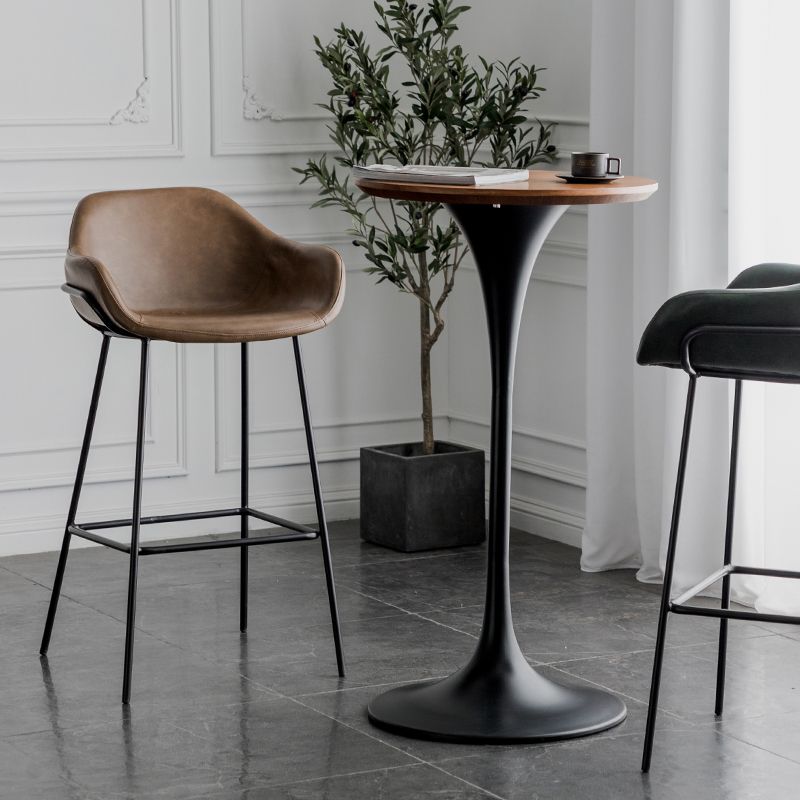 Pedestal Bar Wine Table Industrial Metal Round Pub Height Dining Table for Coffee Shop