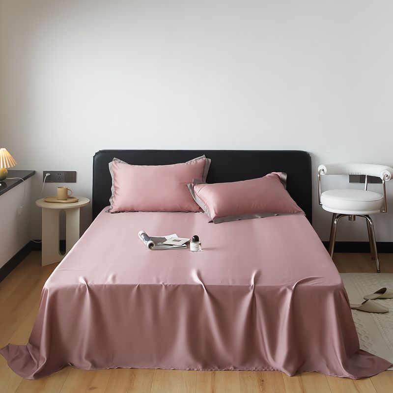 Bed Sheet Satin Solid Color Non-pilling Breathable Bed Sheet Set