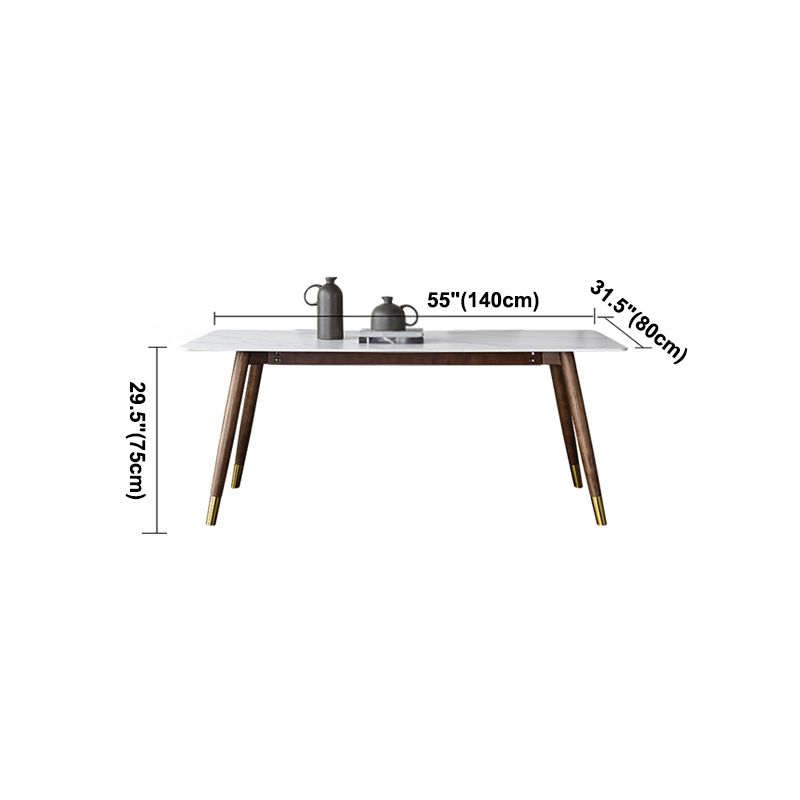 Medieval Modern Rectangle Dining Table Sintered Stone Table with 4 Legs for Restaurant