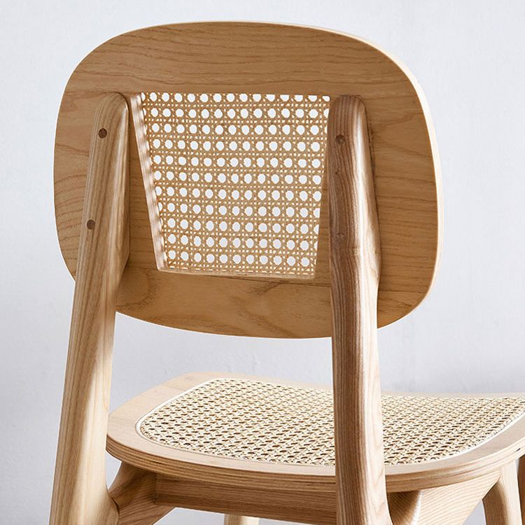 Silla de madera de fresno de estilo contemporáneo, respaldo abierto, sillas de cocina
