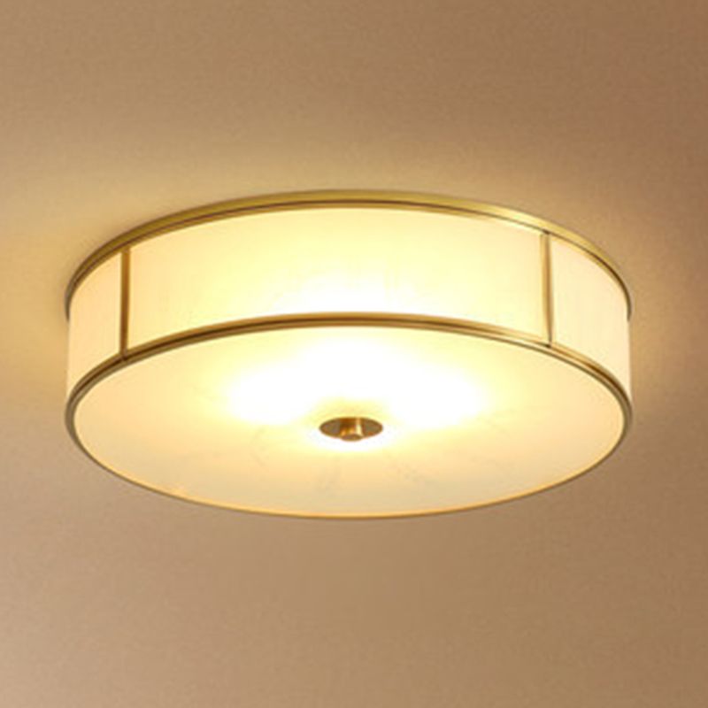 Plafoniera coloniale a soffitto in vetro con montaggio a incasso a soffitto a più luci per soggiorno