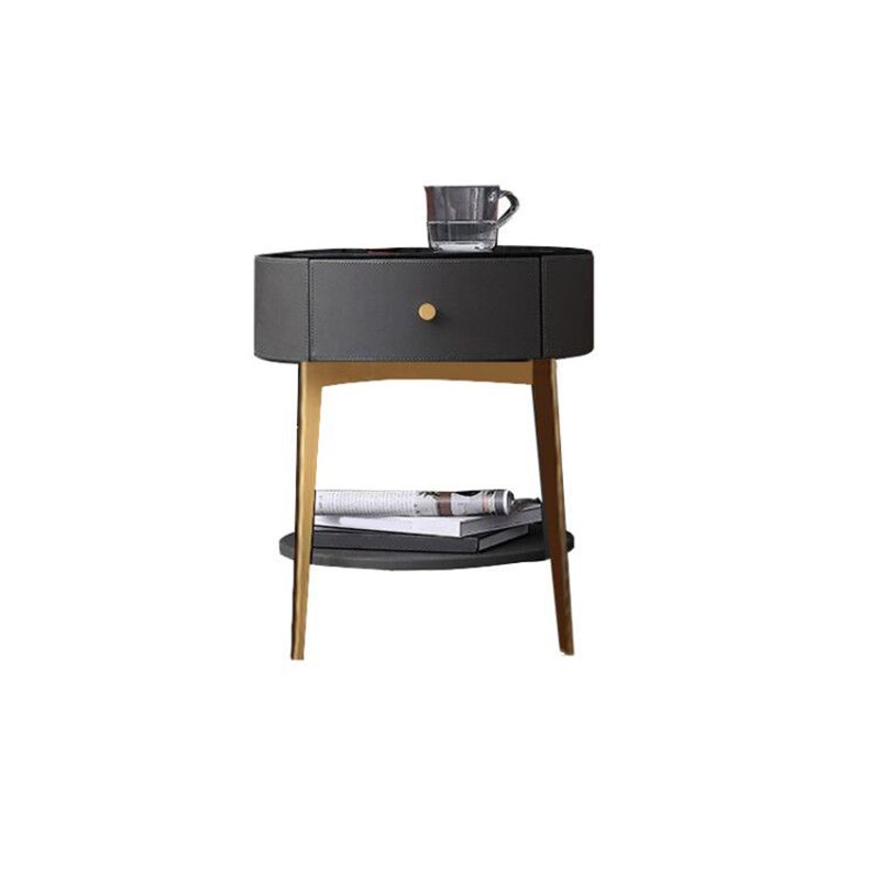 Wooden Nightstand with Lower Shelf 21.65" Tall 1 - Drawer Nightstand